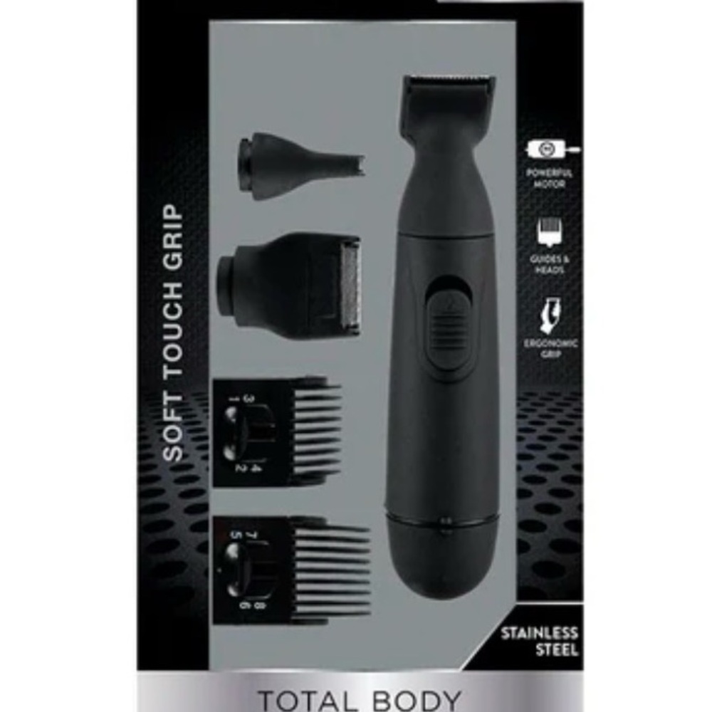 Black Total Body Grooming Trimmer for Men Full Body Beard Comb Stubble Comb Ear